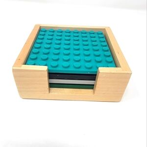 Lego x Target silicone coasters with wood holder